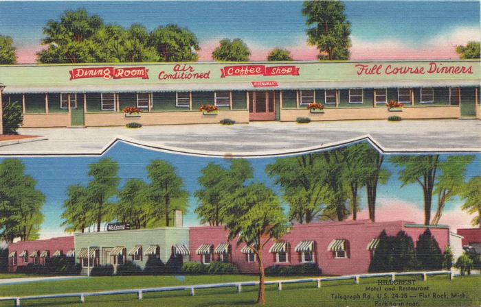 Hillcrest Motel and Restaurant - Old Postcard Photo (newer photo)